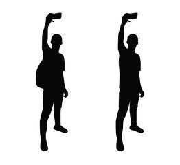 selfie pose man silhouette