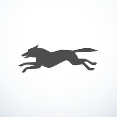 Vector running dog silhouette