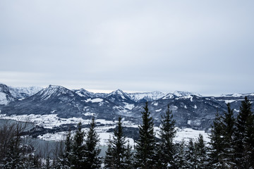 Fototapeta na wymiar Schnee Landschaft See