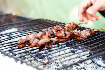 fried skewers on the street