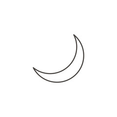 Obraz na płótnie Canvas Vector Line Icon of Moon or Night Mode