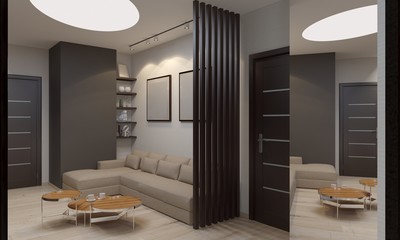render of private lobby space
