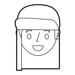 smiling young face girl cartoon female vector illustration