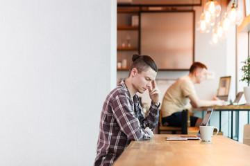 Freelancers work in the studio