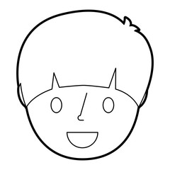smiling young face boy cartoon male vector illustration