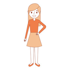 cartoon woman female smiling character vector illustration
