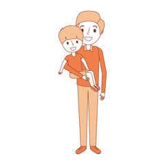 father holding their son kid smiling vector illustration