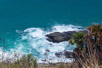 Sea beach coast , high viewpoint, Promthep Cape is a mountain of sunset inThailand, Phuket