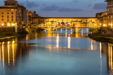 Ponte Vecchio at dusk, Florence, Italy