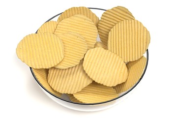 Realistic 3D Render of Potato Chips