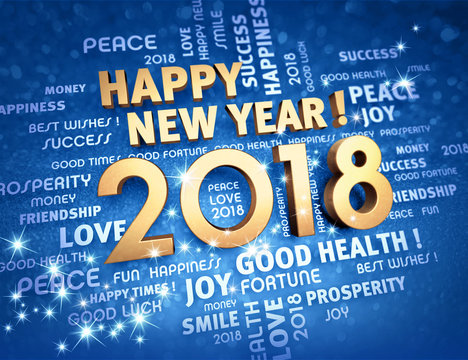 Happy New Year 2018 Greeting card