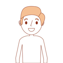portrait smiling man character cartoon vector illustration