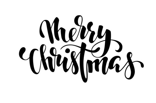 Merry Christmas. Hand drawn creative calligraphy and brush pen lettering. design for holiday greeting cards and invitations of the Merry Christmas and Happy New Year, banner, logo, seasonal holiday