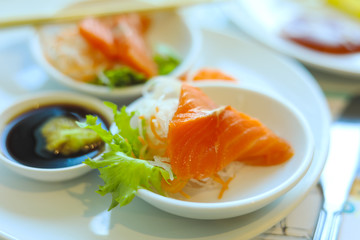 sashimi on table traditional japan food style