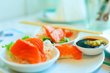 sashimi on table traditional japan food style