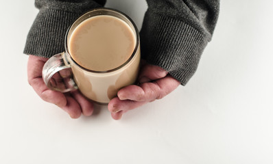 cup of coffee in the hands