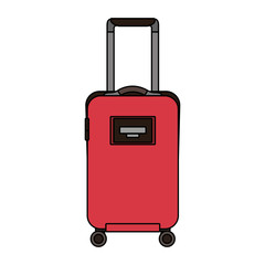 travel suitcase with retractable handle and wheels luggage vector illustration