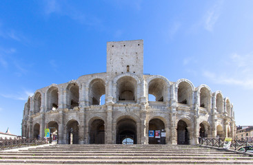 Fototapeta na wymiar Roman amphitheatre in Arles, France