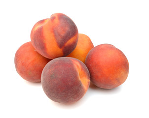 Peaches isolated on white background