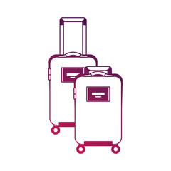 two suitcases luggage travel with handle and wheels vector illustration