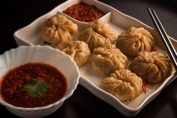 Dumplings on plate