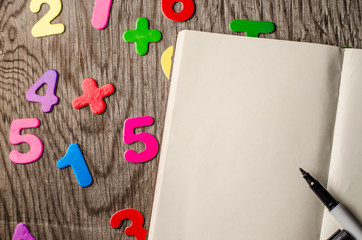 numbers, notebook, business background