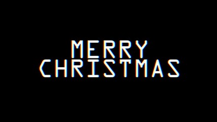 merry christmas words glitch interference noise effect close up seamless loop animation background - new quality retro vintage modern futuristic wording typography video footage - Powered by Adobe