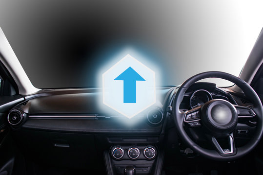 interior vehicle for customer.This car technology digital virtual screen icon and Wireless communication connecting internet in car technology for transport, automotive, driver image - Powered by Adobe