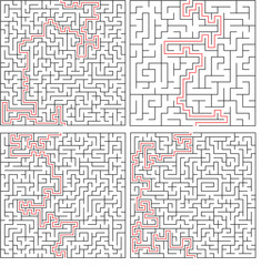 Vector maze set, labyrinth collection pattern