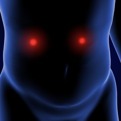 3d illustration of human body stomach pain
