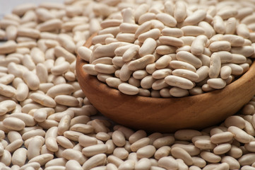 white bean on cup isolated on a white background close up