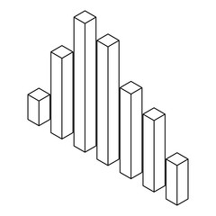 bars statistics isometric financial graph vector illustration