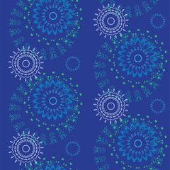 Abstract Seamless geometrical pattern with floral background