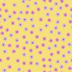 abstract seamless pattern of flowers on a yellow background. For prints, cards, invitations, birthday, holidays, party, celebration, wedding, Valentine's day.