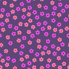 Fototapeta na wymiar abstract seamless pattern of flowers on a purple background. For prints, cards, invitations, birthday, holidays, party, celebration, wedding, Valentine's day.