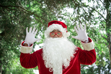 Portrait of santa claus,Thailand people,Sent happiness for children,Merry christmas,Welcome to winter