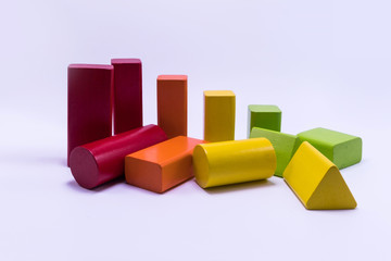Obraz premium Colorful toys, geometric shapes