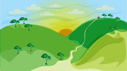 Mountainous background