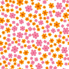 abstract seamless pattern of flowers on a white background. For prints, cards, invitations, birthday, holidays, party, celebration, wedding, Valentine's day.