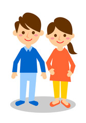 夫婦　全身　笑顔