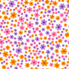 abstract seamless pattern of flowers on a white background. For prints, cards, invitations, birthday, holidays, party, celebration, wedding, Valentine's day.