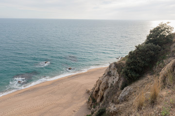 Fototapeta na wymiar The coast in Calella, Costa Brava, Girona, Spain