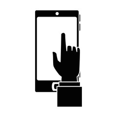 smartphone device with hand human