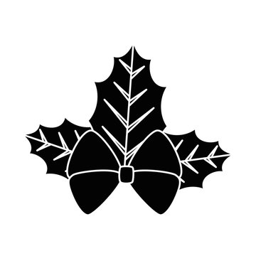 christmas leafs decorative icon