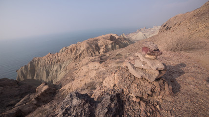 Fototapeta na wymiar Desert mountains near the sea