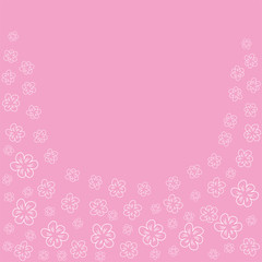 abstract floral frame on a pink background. For prints, greeting cards, invitations, wedding, birthday, party, Valentine's day.