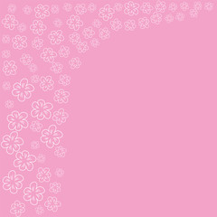 abstract floral frame on a pink background. For prints, greeting cards, invitations, wedding, birthday, party, Valentine's day.