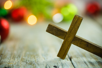Christmas Holiday Lights and Ornaments Background