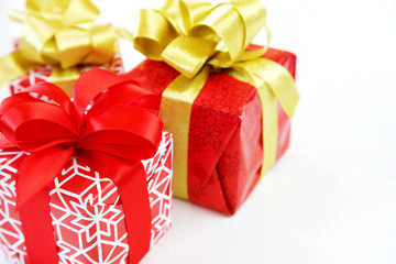 Gift boxes isolated on white background