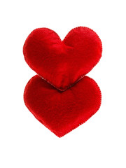 Red hearts isolated on white background. Concept of love.